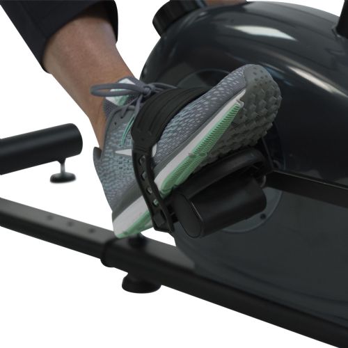 Offers 8 bi-directional resistance levels and true recumbent pedal motion