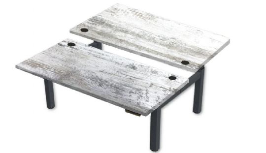 Rectangular Top with Concrete Brushed finish