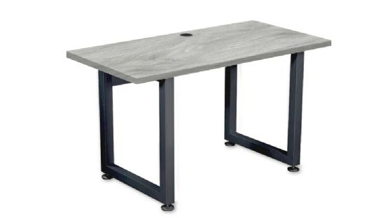 Stationary Workstation Desk with Multiple Top Finish Selection - Mineral Grey