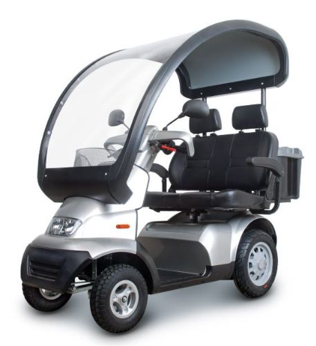 Afiscooter Breeze S4 Mobility Scooter with a Dual Seat and a Canopy