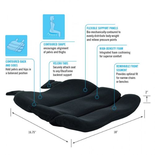 ObusForme Back Support Driver's Seat Cushion with Lumbar Pad +