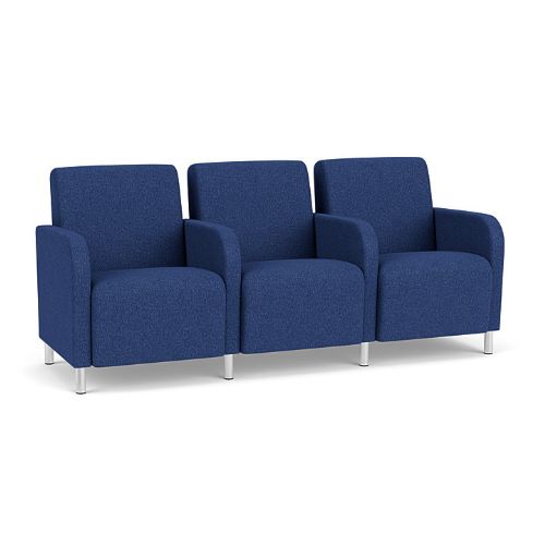 Siena 3-Seat Sofa by Lesro Steel Legs and Blueberry Upholstery