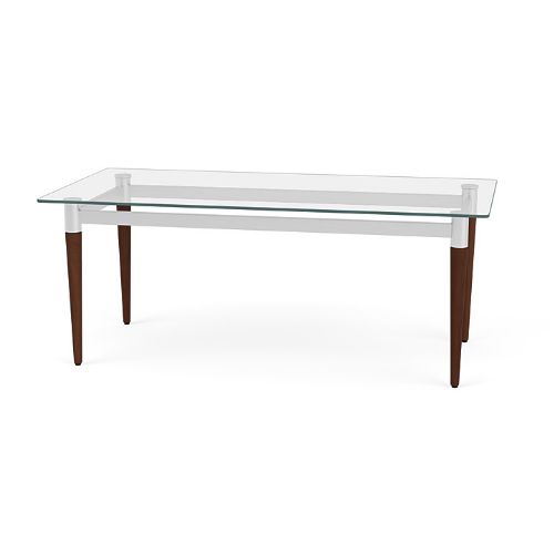 Sienna Glass Top Coffee Table with WALNUT Finish