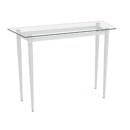 Lesro Siena Glass Top Sofa Table - Brushed Stainless Steel Legs