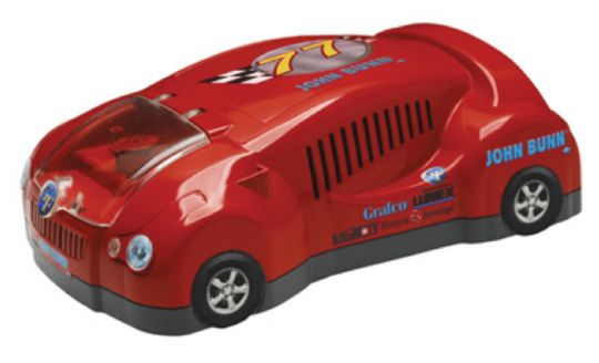 The race car design can make treatments fun for young patients