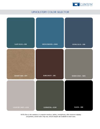 Color selection for vinyl upholstery 