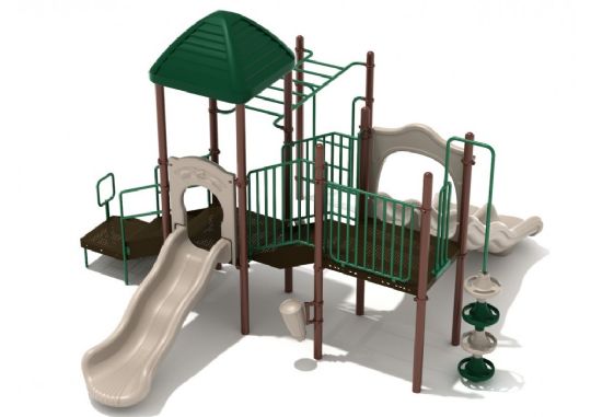 Sunset Harbor Commercial Playground System - Neutral Colors Front View