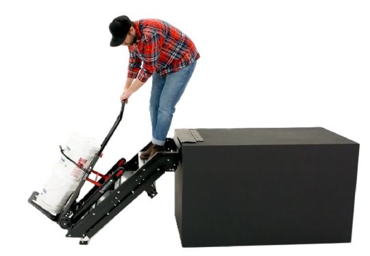 The powered tracks can go up or down stairs easily thanks to their strong grip