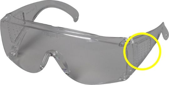 These glasses have vents on each side. They cannot be used in isolation rooms. 