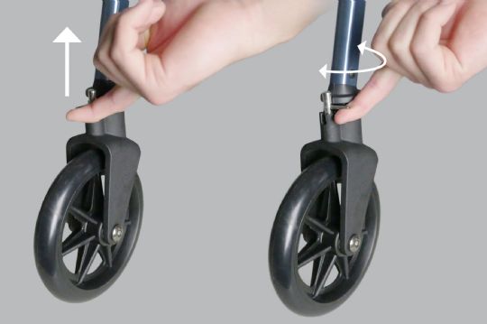 Locking swivel casters and rear easy guide feet for trouble-free maneuvering 