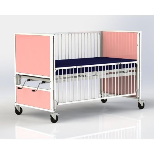 Fingertip Release on the EZ-Lift Sides - Light Pink option of the crib