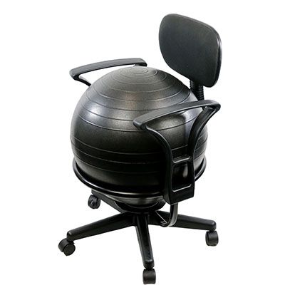 Metal Exercise Ball Chair Base With Backrest