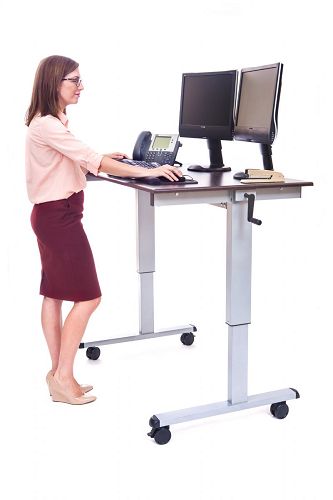 Luxor Crank Adjustable Stand Up Desk 48 Inches Wide