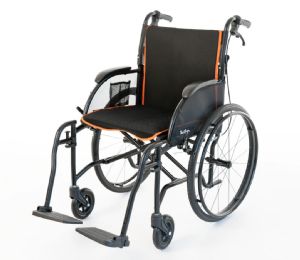 Ultra Lightweight Transport Chair with 18 Inches Wide Seat and 250 Pounds Support by Feather Mobility