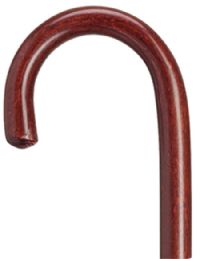 Mahogany Round-Nose Crook Handle Wooden Cane - Weight Capacity of 250 Pounds