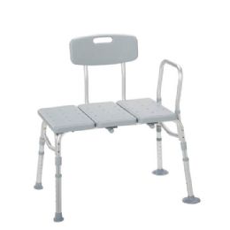 Drive Medical Adjustable Tub and Shower Transfer Bench with Back and Arm Rests - 400 lb. Weight Capacity