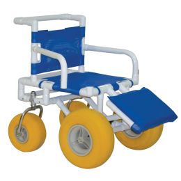Beach Wheelchair for Sand with Rear Swivel Wheels and 250 lbs. Weight Capacity  from MJM International
