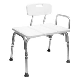 Carex Bathtub Transfer Bench with Back and Arm Rests Features Height Adjustable Legs and 300 lb. Weight Capacity