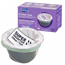 Cleanis Carebag Commode Liner with Super Absorbent Pad - Pack of 20 or 18 from Clarke Healthcare
