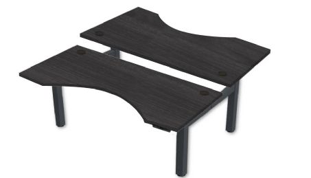 Dual Height-Adjustable Desk with Hand Controls and Multiple Finish Options