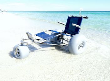 EZ Roller Floating Beach Wheelchair, ADA-Compliant With Stainless Steel Frame | Made in the USA!