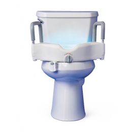 Toilet Seat Raiser and Toilet Bowl Night Light | Sit and Stand Toileting Kit for Caregivers from Medline