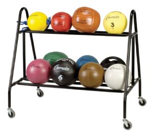 Horizontal Two Tier Ball Rack With Wheels