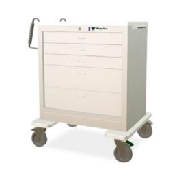 Stainless Steel Medical Cart with 5 Drawers and Rolling Casters from Medline