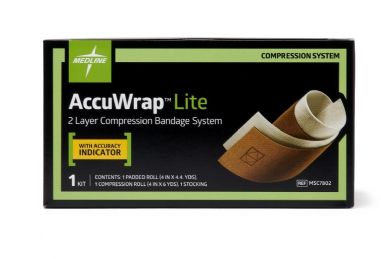 Compression Bandage System with 2 Layers for Therapeutic Compression - Accuwrap by Medline