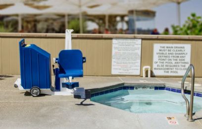 Portable Pool Lift Chair with Wheels and 350 lbs. Capacity- Portable Pro Pool 2 from Aqua Creek