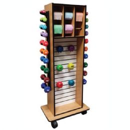 Fitness Weight Storage Cart SR-001 With 19 Hooks and Locking Casters