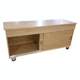 Wooden Multi-Purpose Storage Cart With Sliding Door and Optional Upgrades by Pivotal Health