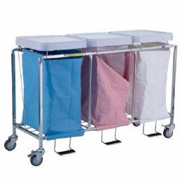 Triple Easy Access Laundry Hamper with Foot Pedal