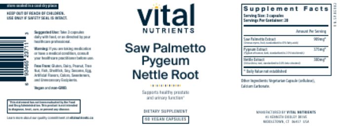 Saw Palmetto Pygeum Nettle Root