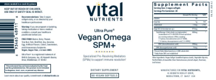 Ultra Pure® Vegan Omega SPM+ Supplement