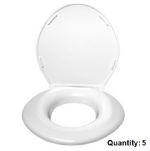 White Closed Front Toilet Seat with Cover, Case of 5