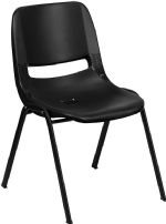 Black - Shell Stack Chair with BLACK FRAME
