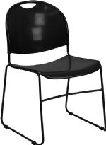 Black - Ultra-Compact Stack Chair with BLACK FRAME