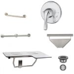 Factory Installed Accessory Package (includes Shower Seat, 22 in. Grab Bar, 36 in. Grab Bar, Curtain Rod, Soap Dish, and Drain with Strainer
(Factory Mounted)