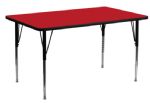 RED - 24 in. x 48 in. Rectangular Classroom Activity Table with HP Laminate Top