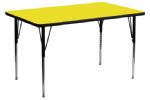 YELLOW - 24 in. x 48 in. Rectangular Classroom Activity Table with HP Laminate Top