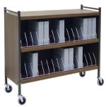 Large Vertical Cabinet Style Chart Rack, 3 Shelves, 30 Capacity, 43.75 in. H x 49.75 in. W x 17 in. D, Beige