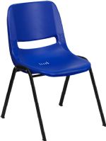 Blue - Shell Stack Chair with BLACK FRAME