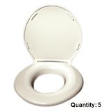 Cream Closed Front Toilet Seat with Cover, Case of 5