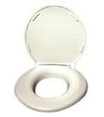 Cream Closed Front Toilet Seat with Cover