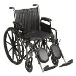 20 in. Seat Width  <br>
Detachable Full Arm / Elevating Leg Rests
