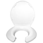 White Open Front Toilet Seat with Cover