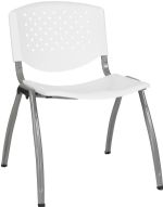 WHITE - 880 Series Contoured Plastic Office Stack Chair