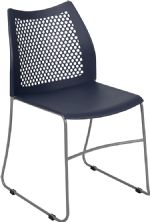 Navy Blue - Hercules 661 Series Stack Chair with GRAY Powder Coated Base