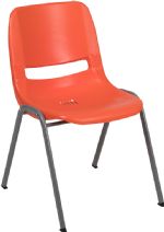 ORANGE - Shell Stack Chair with GRAY FRAME